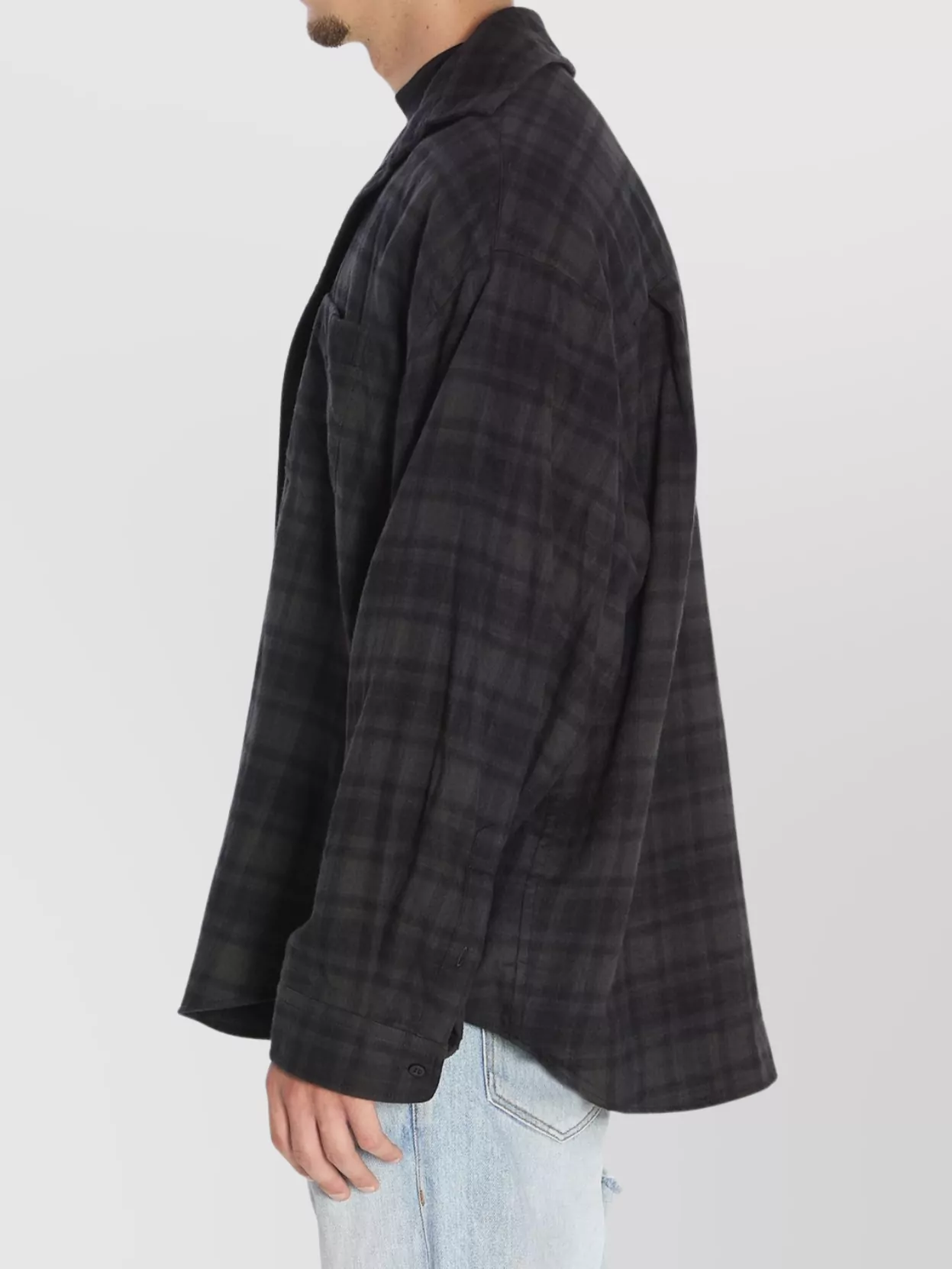 Balenciaga Layered Construction Shirt Featuring Patch Pocket