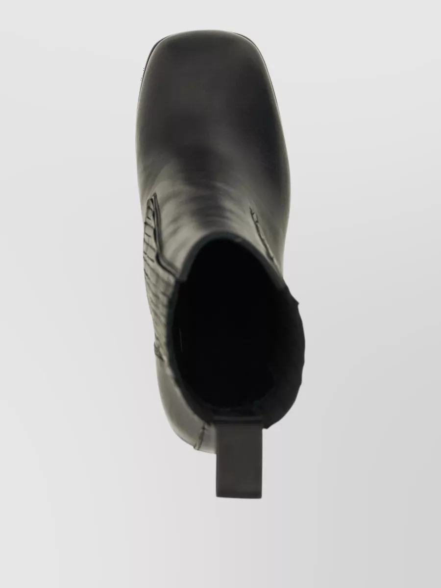 Rick Owens Leather Platform Ankle Boots