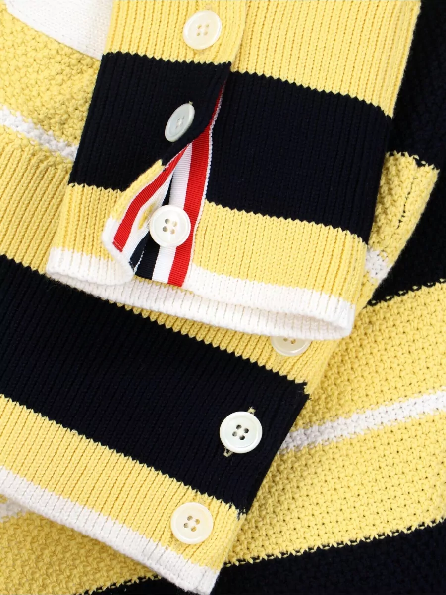 Thom Browne Striped V-Neck Cotton Cardigan