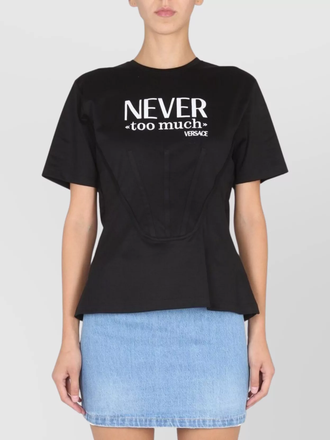Versace Graphic Print Corset T-shirt With Short Sleeves