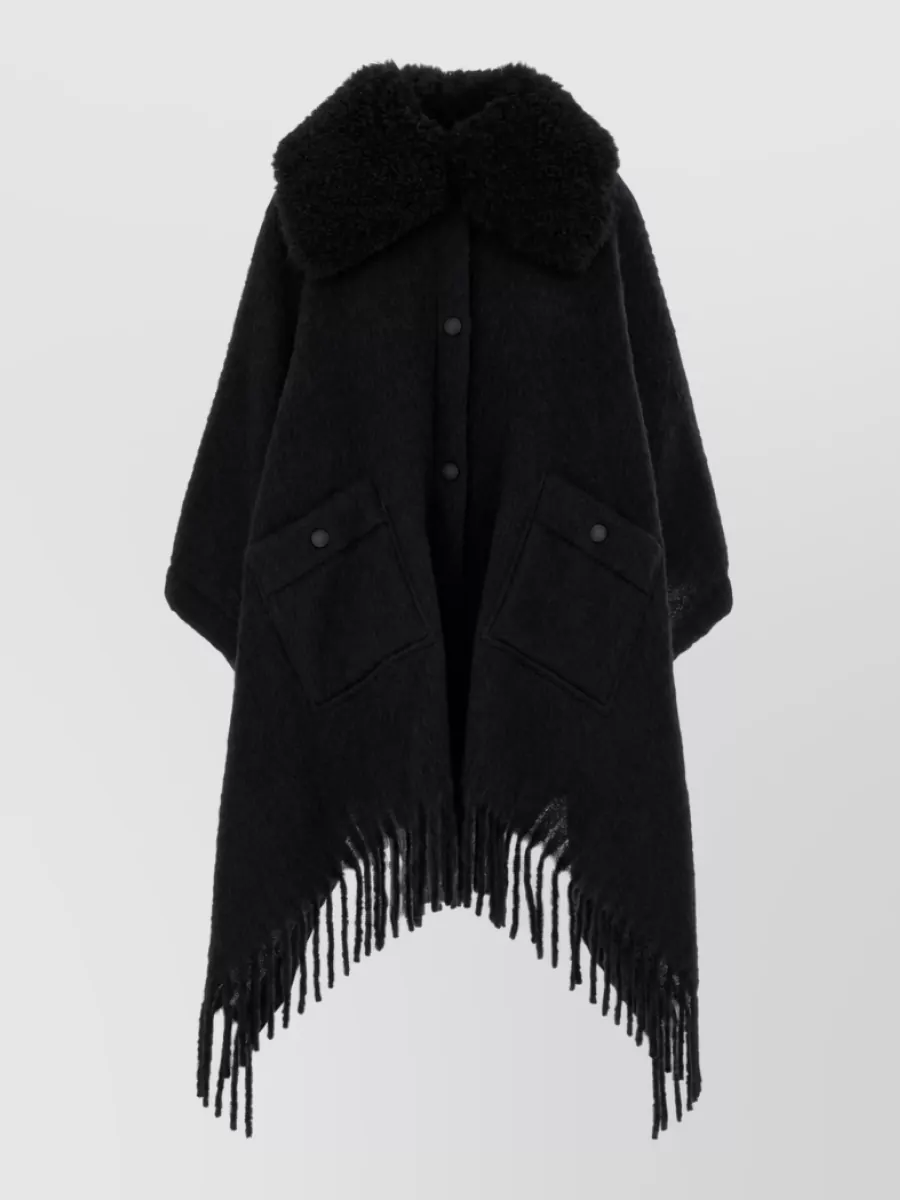 Moncler Grenoble mohair blend cape