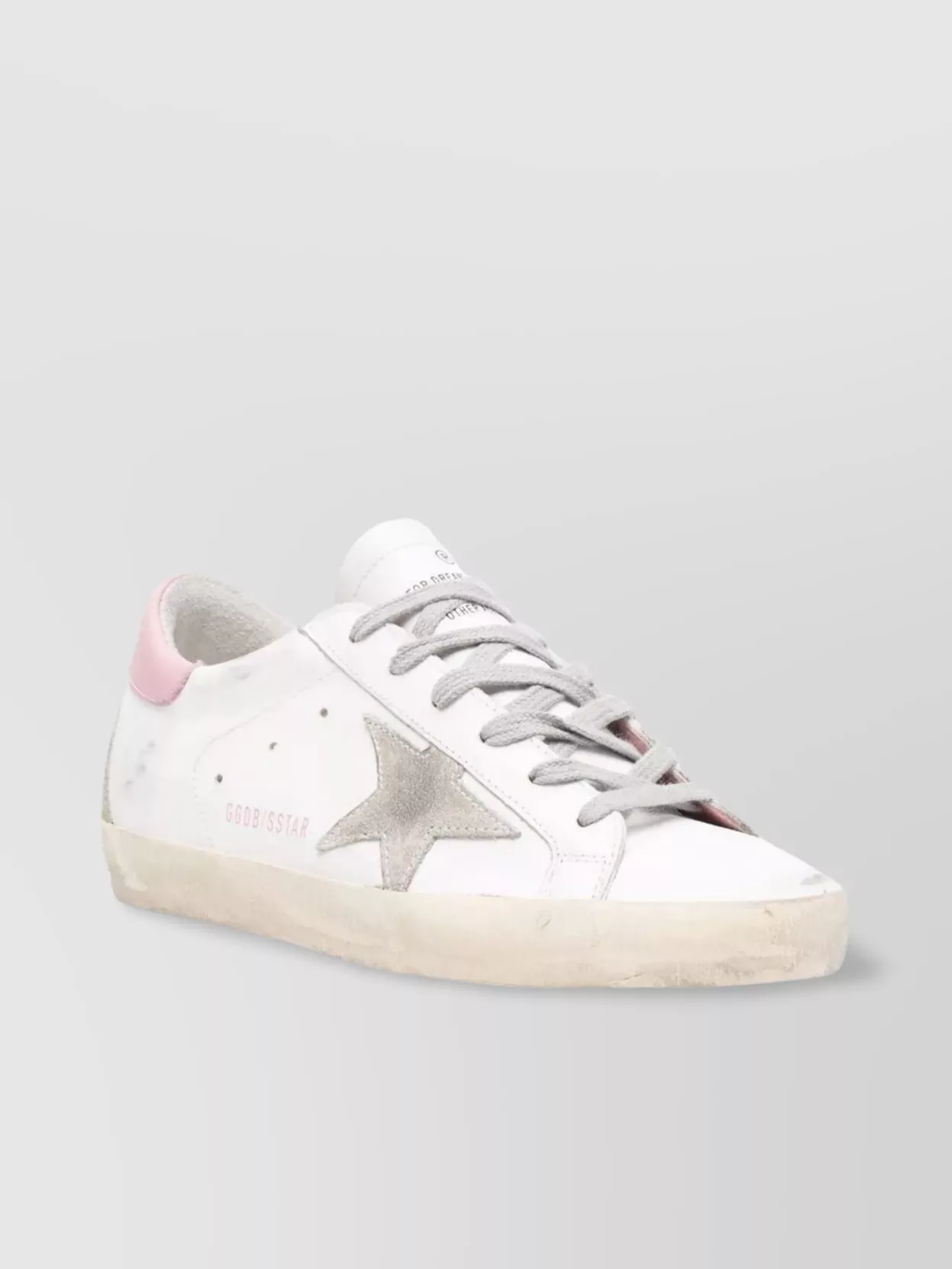 Golden Goose Super-star Sneakers In Nappa Leather With Suede Star And Pink Leather Heel Tab Shoes