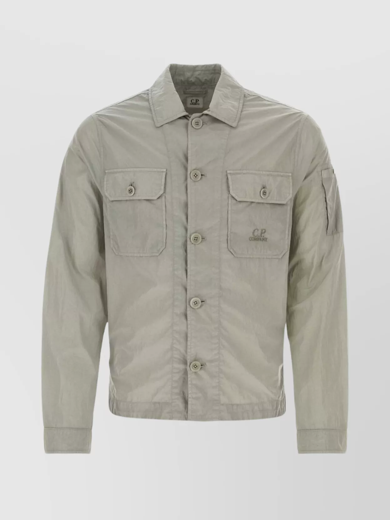 Shop C.p. Company Nylon Shirt With Chest Pockets And Long Sleeves