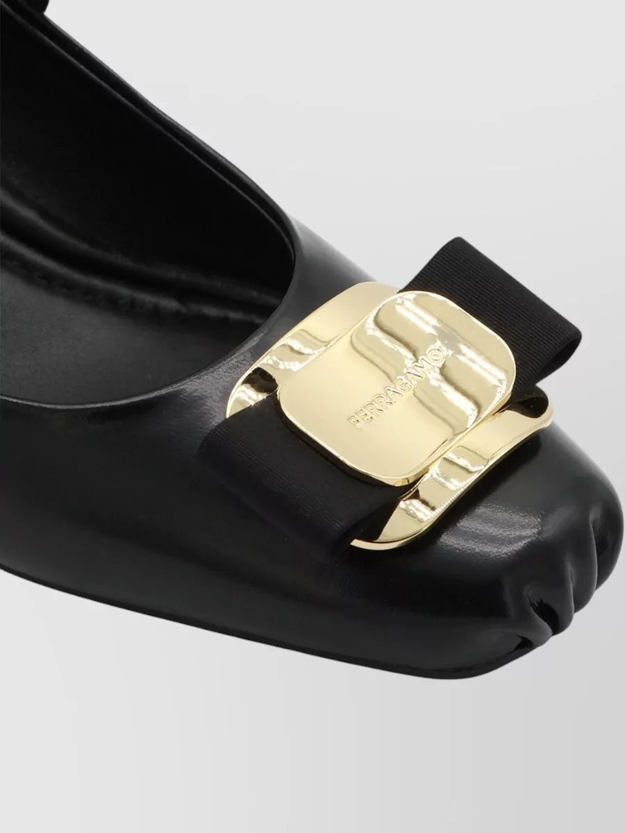 Ferragamo Lace Up High Heel Round Toe Bow