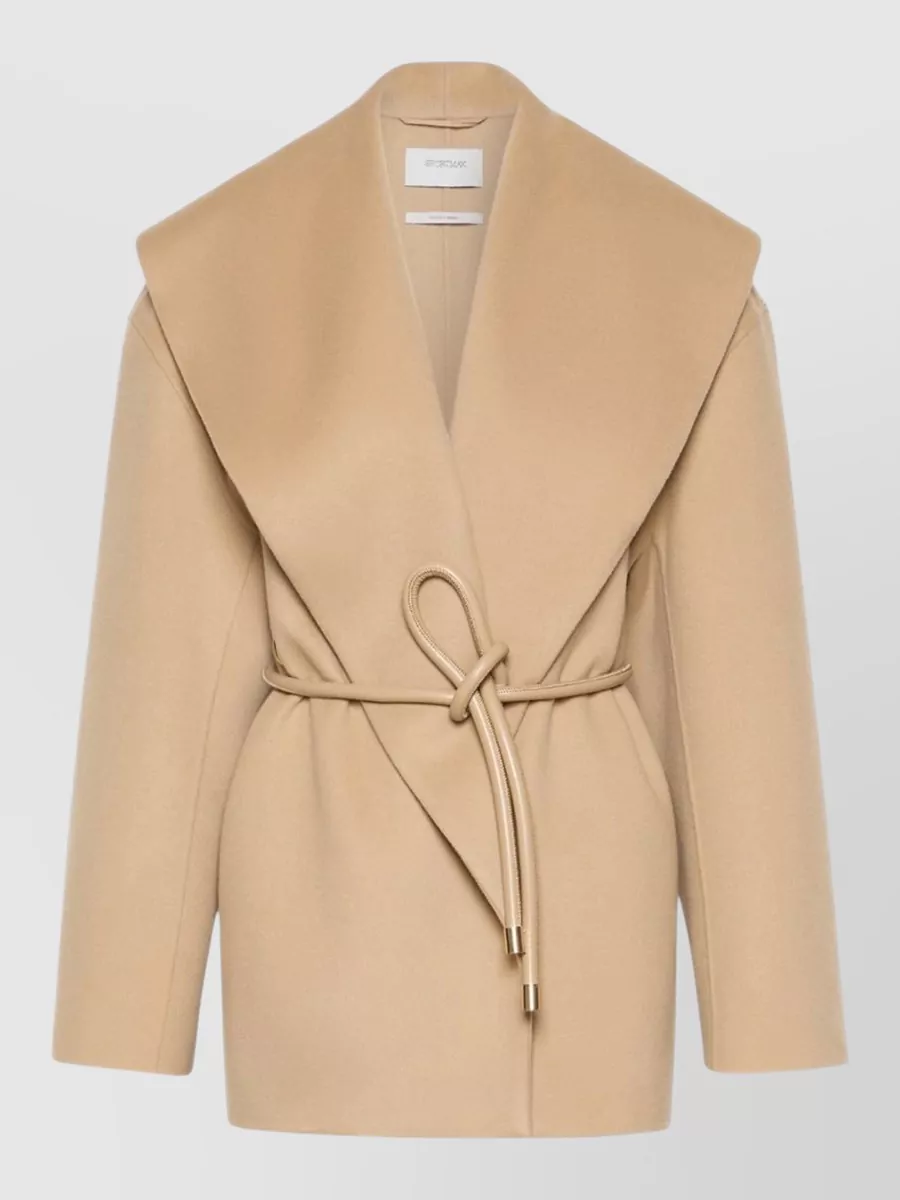 Sportmax Virgin wool belted single-breasted coat