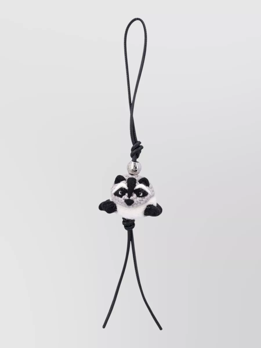 Loewe leather and wool raccoon charm