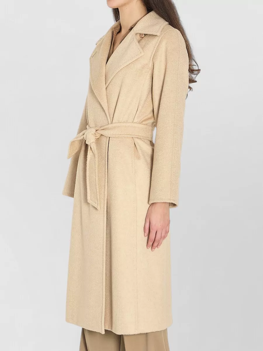 Max Mara Riccio Camel Drape Coat Belt