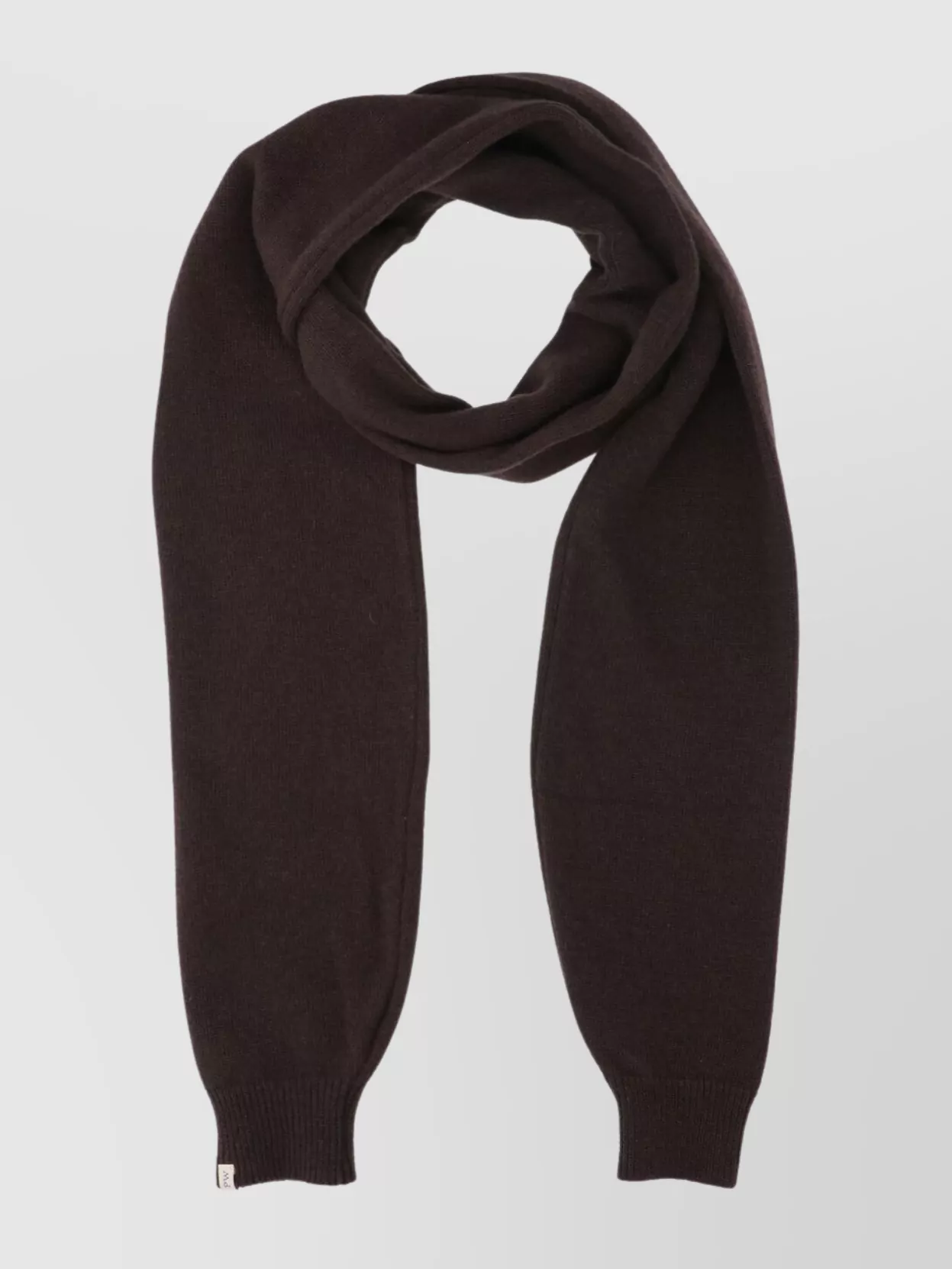 Paloma Wool Cozy Knit Scarf Ribbed Cuffs In Brown