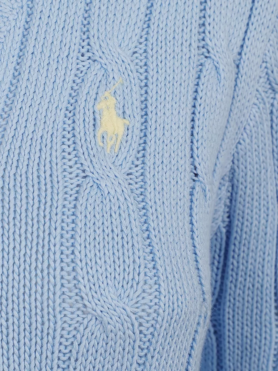 Polo Ralph Lauren Cable-Knit V-Neck Long-Sleeve Sweater