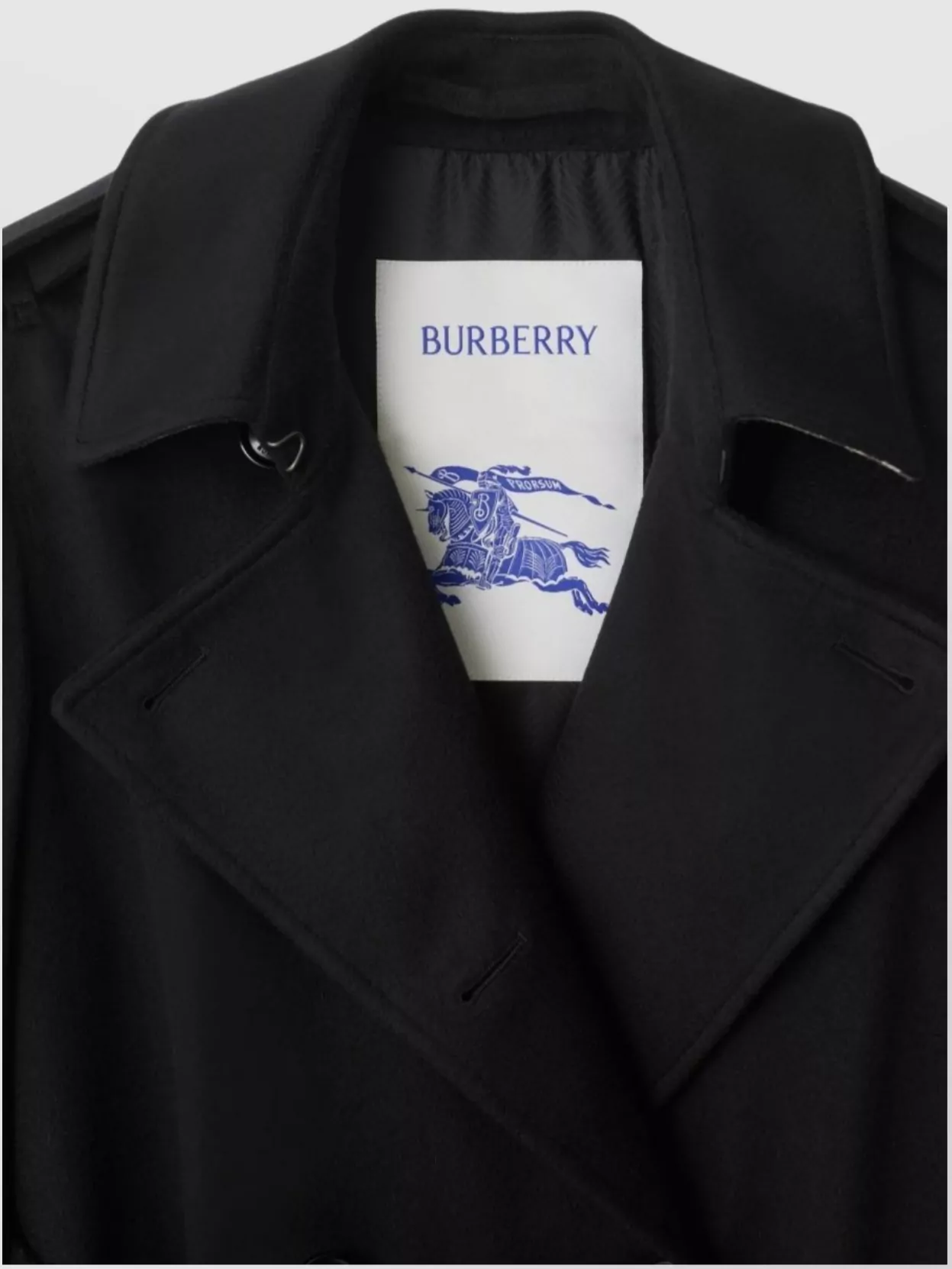Burberry Double-breasted Trench Coat With Shoulder Straps In Black