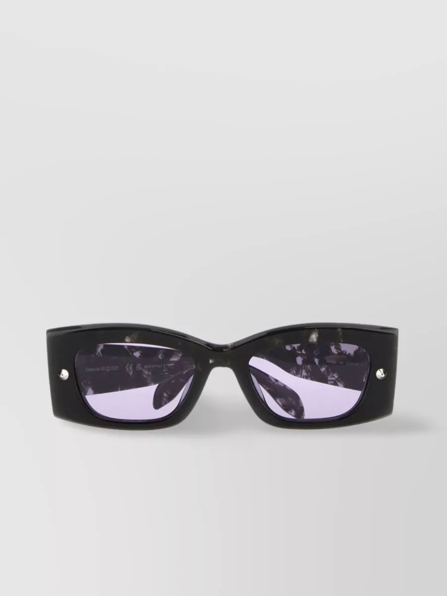 Shop Alexander Mcqueen Bold Geometric Sunglasses With Uv Protection In Purple