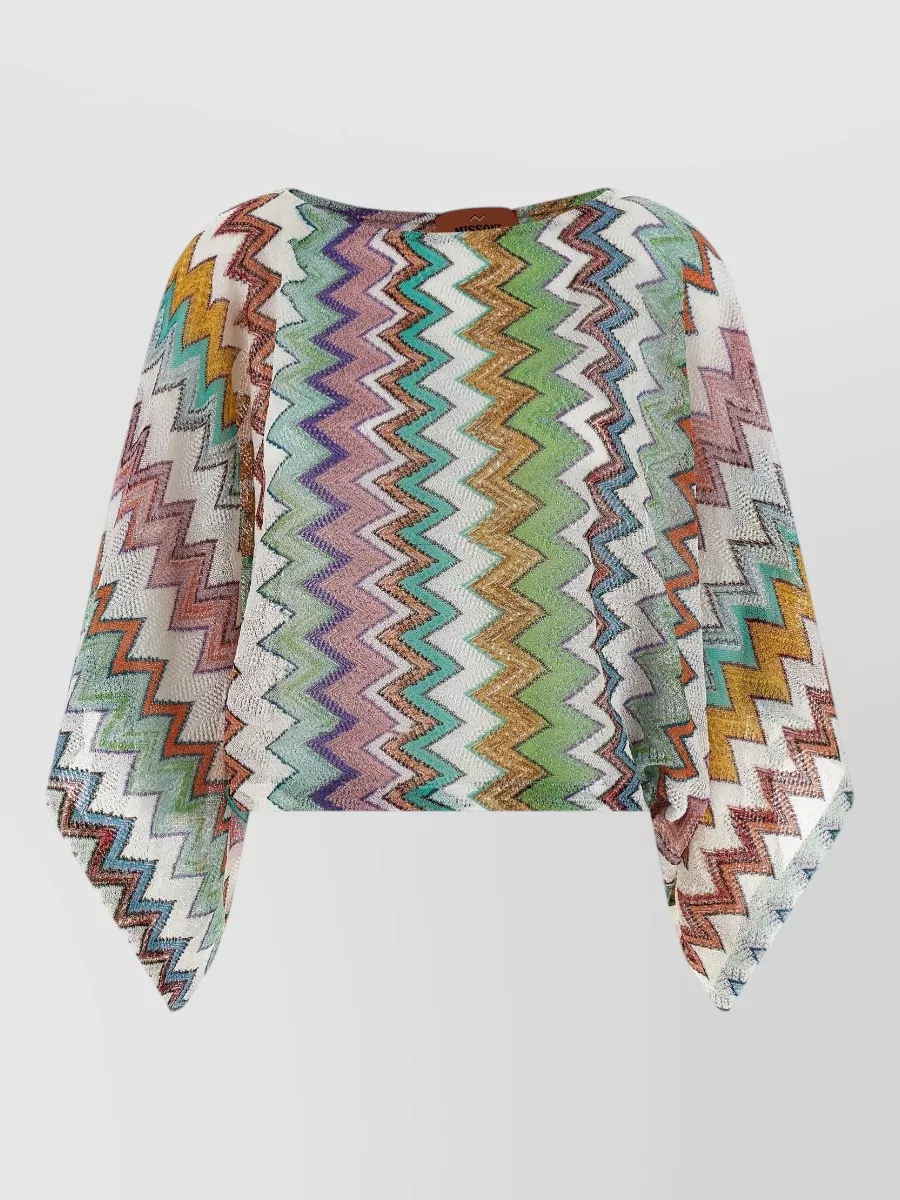 Missoni Metallic zigzag knit short-sleeve top