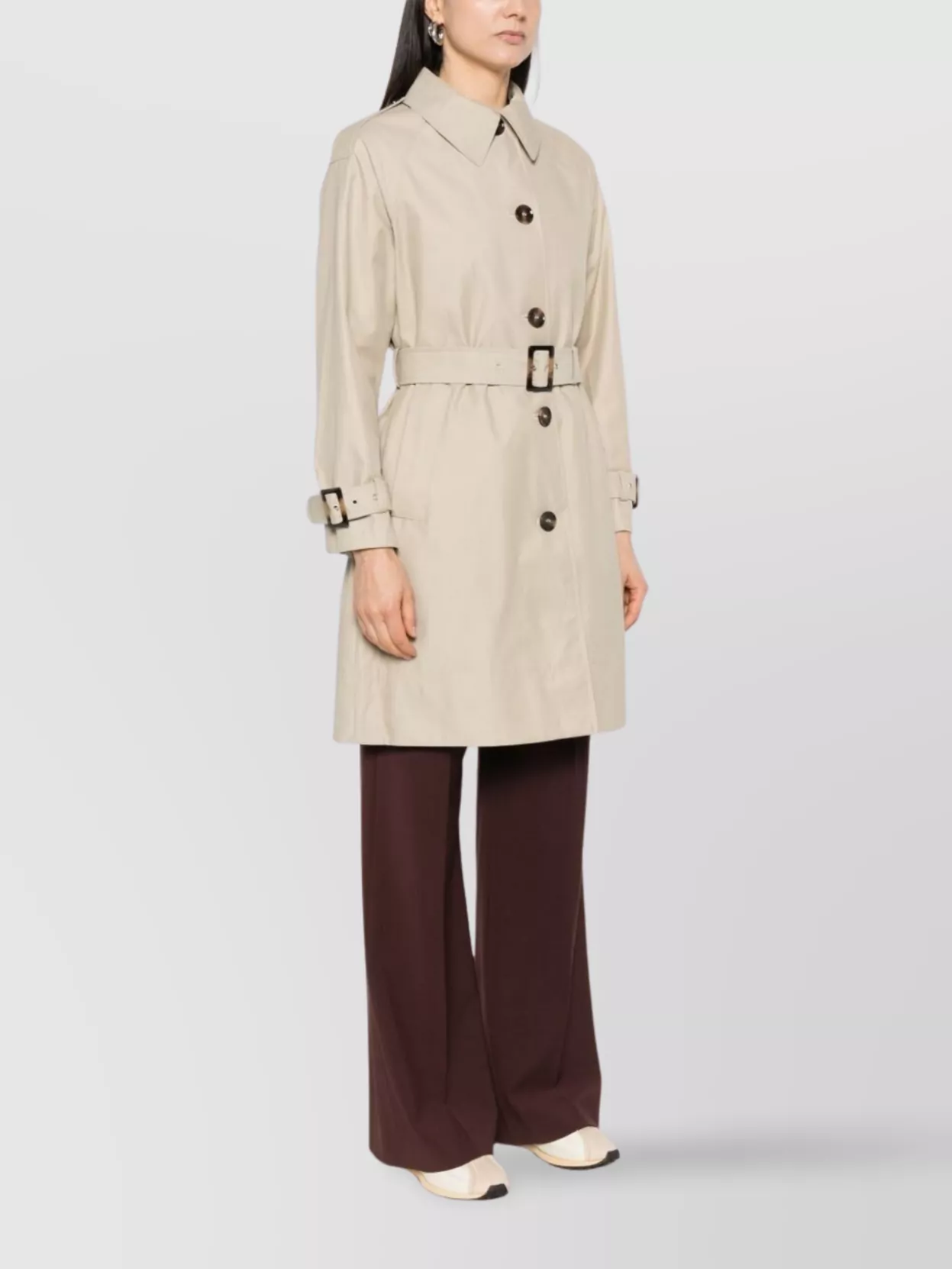 Barbour Belted Waist Jacket With Buttoned Cuffs
