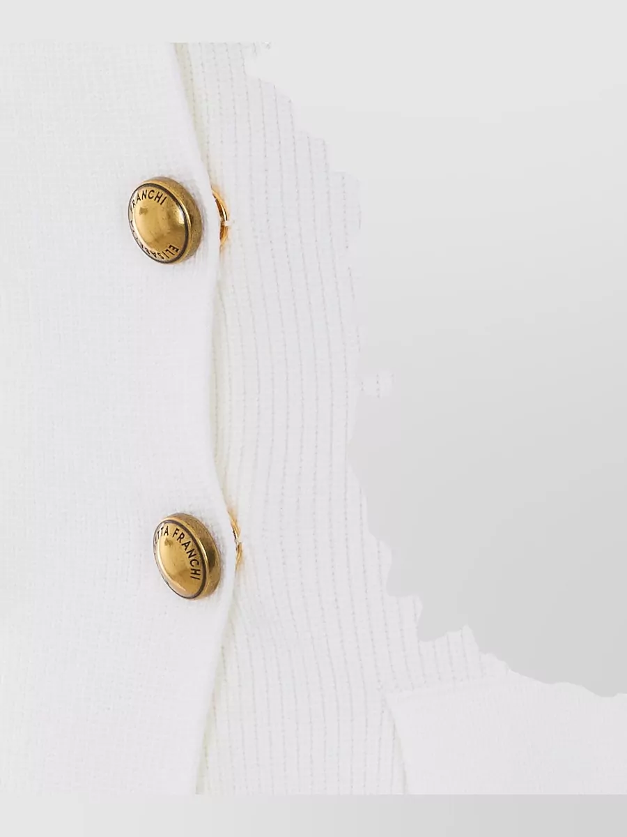 Elisabetta Franchi V-Neck Long-Sleeve Knitted Top