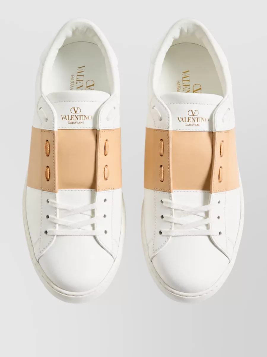 Valentino Leather Lace-Up Sneakers
