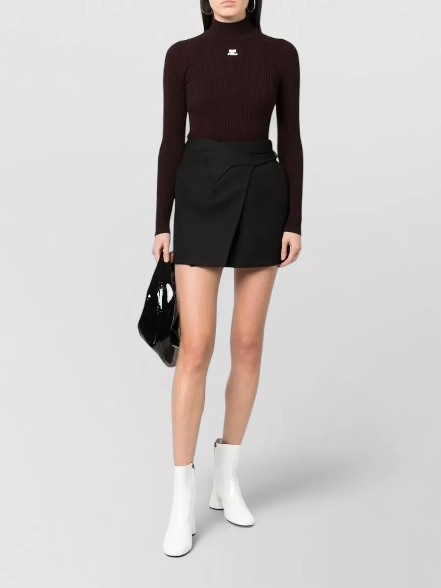 Courrèges Reedition Rib Knit High Neck Sweater