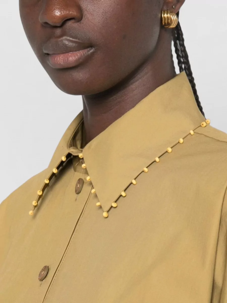 Zimmermann Embroidered Cotton Short-Sleeve Shirt