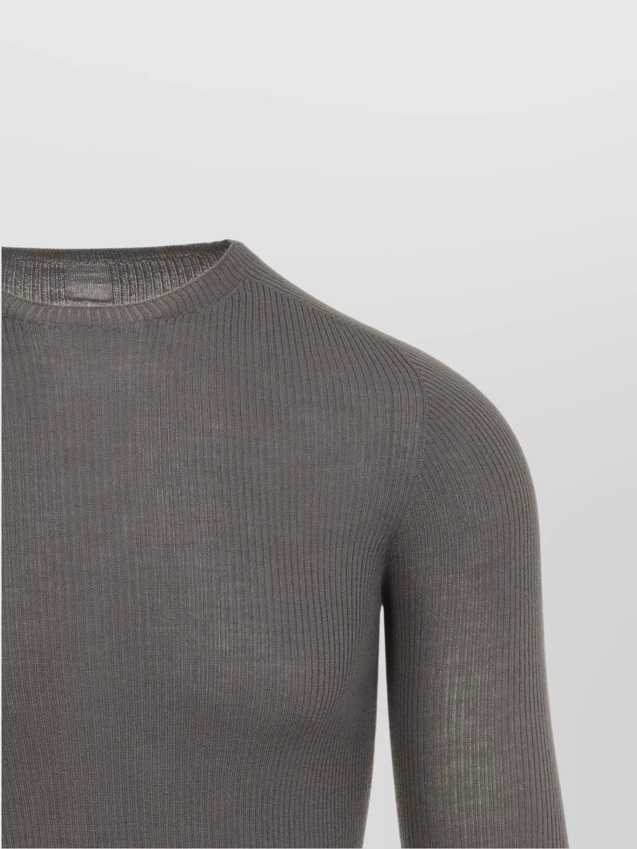 Rick Owens Ribbed Round Neck Wool Pullover