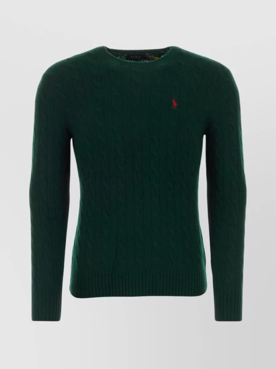 Shop Polo Ralph Lauren Blend Crew Neck Sweater In Green