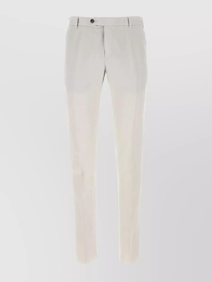 Shop Pt Torino Pleated Lyocell Blend Trousers In Cream