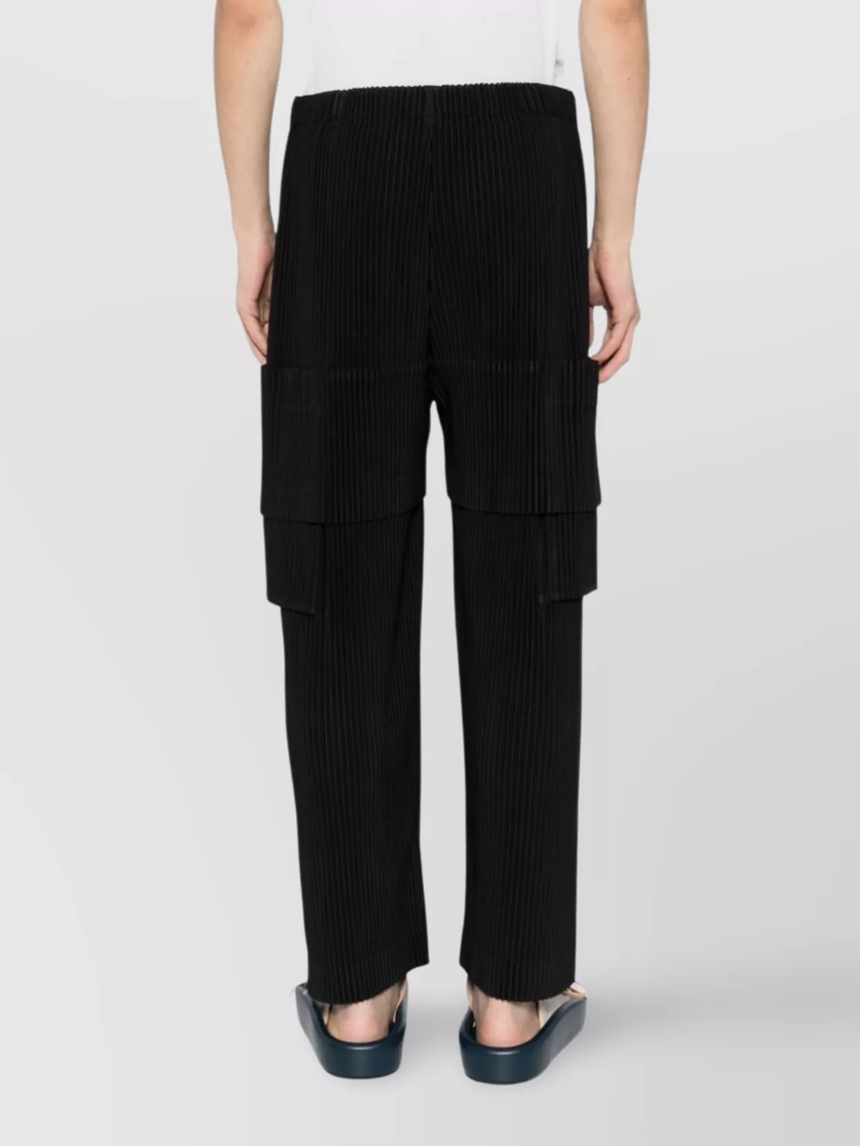 Homme Plisse Issey Miyake Wide Leg Trousers Featuring Cargo Pockets