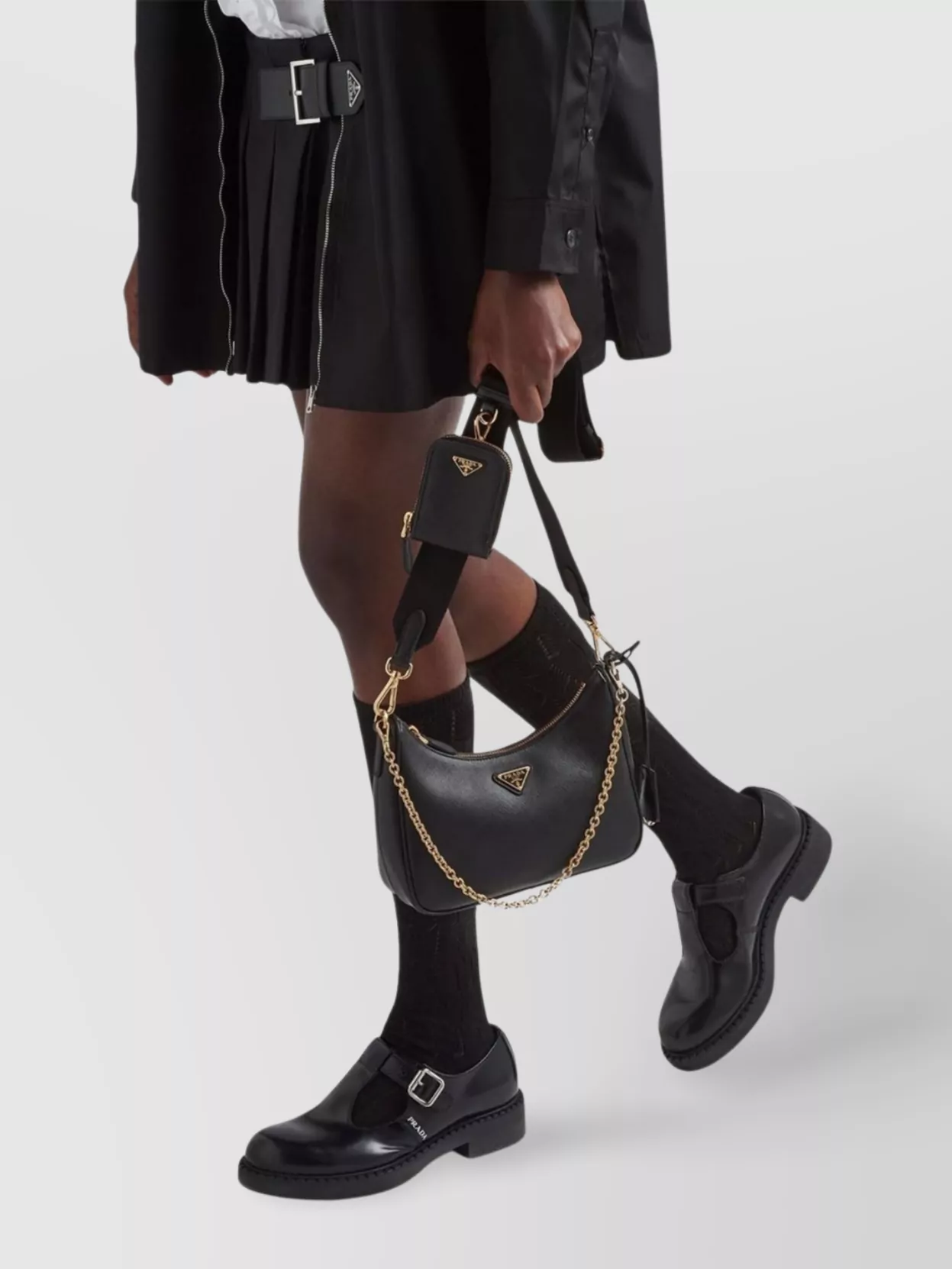 Prada 2005 Re-edition Saffiano Leather Shoulder Bag In Gray