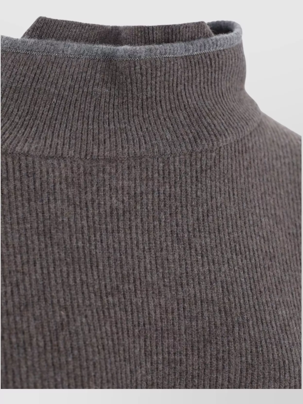 Brunello Cucinelli Knitwear With High Collar And Double Trim