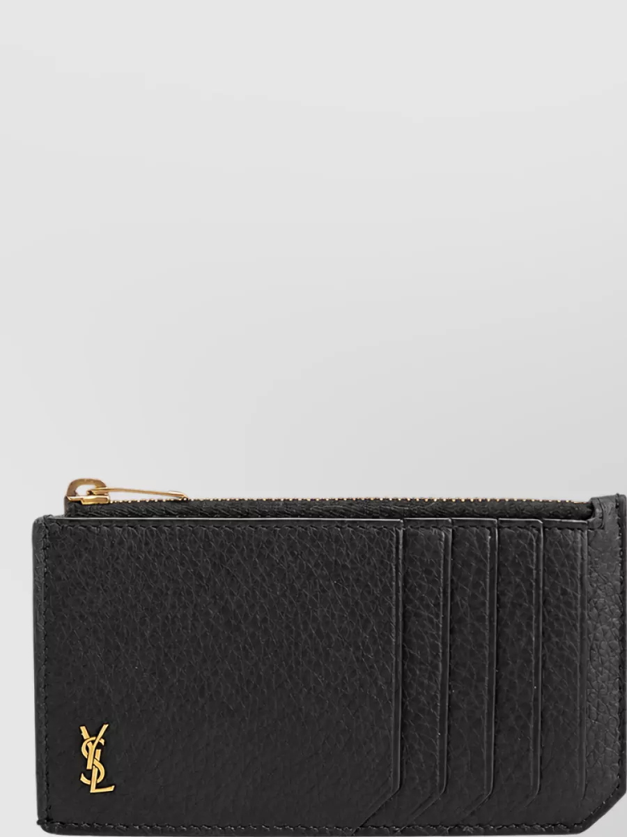 Saint Laurent leather zip cardholder