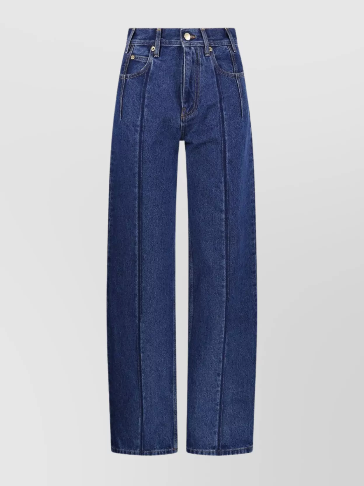 Darkpark Lu Straight Leg Pleat Effect Fitted Jeans In Blue