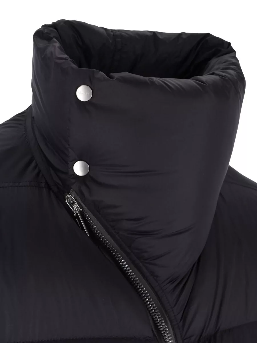 Rick Owens Down Quilted Asymmetric Zip Puffer Coat