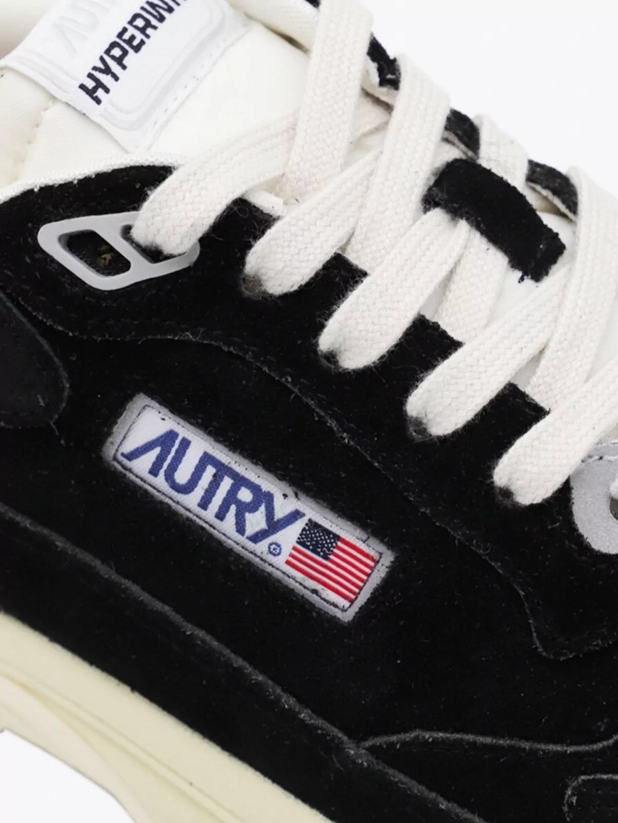 Autry Hyperway Black Low Top Sneakers With Logo Patch On Tongue And Side In Tech Fabric Man In Black