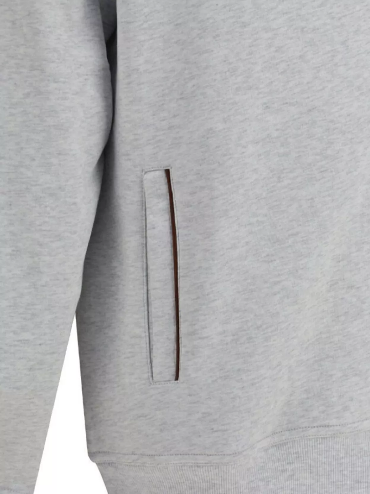 Brunello Cucinelli Luxe Cotton Hoodie Leather Detail