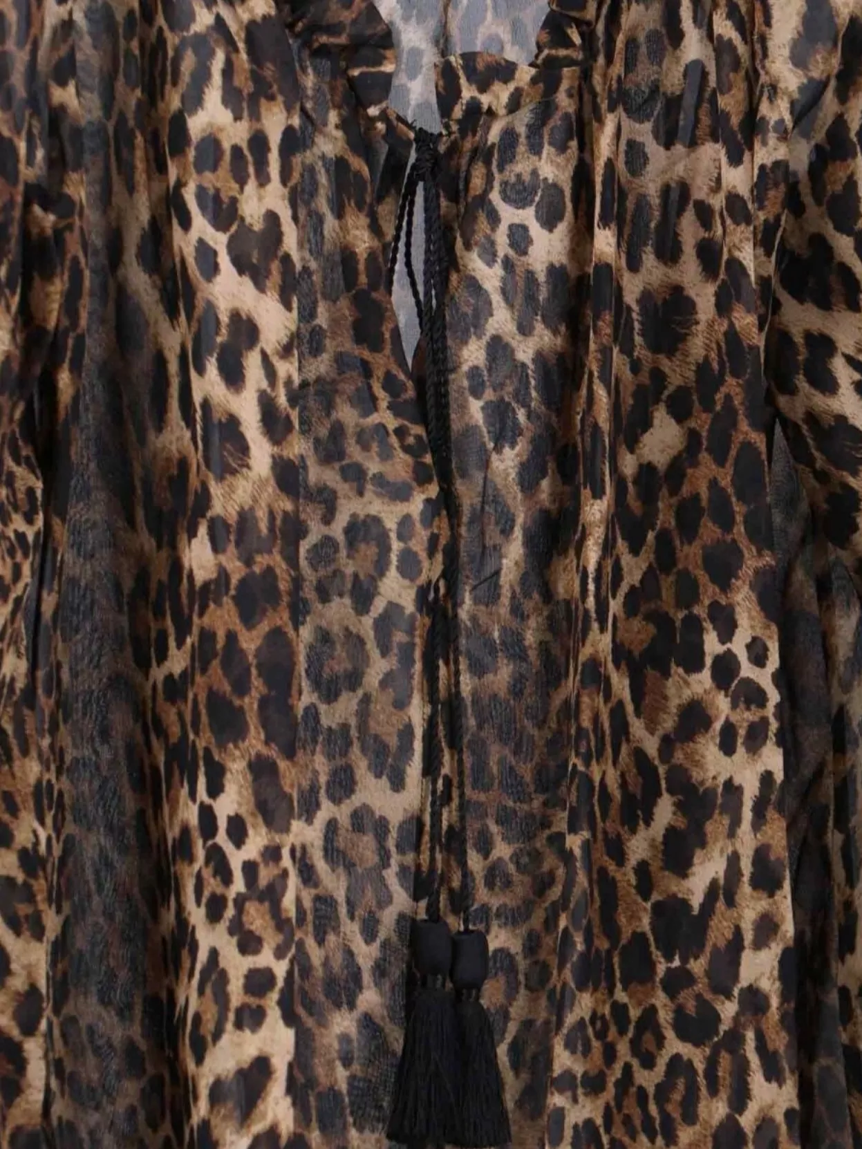 Nili Lotan Long Sleeve Animal Print Top With Ruffles In Multi