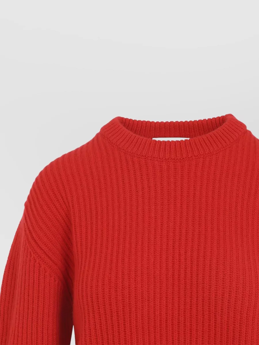 Jil Sander Wool Ribbed Knit Sweater