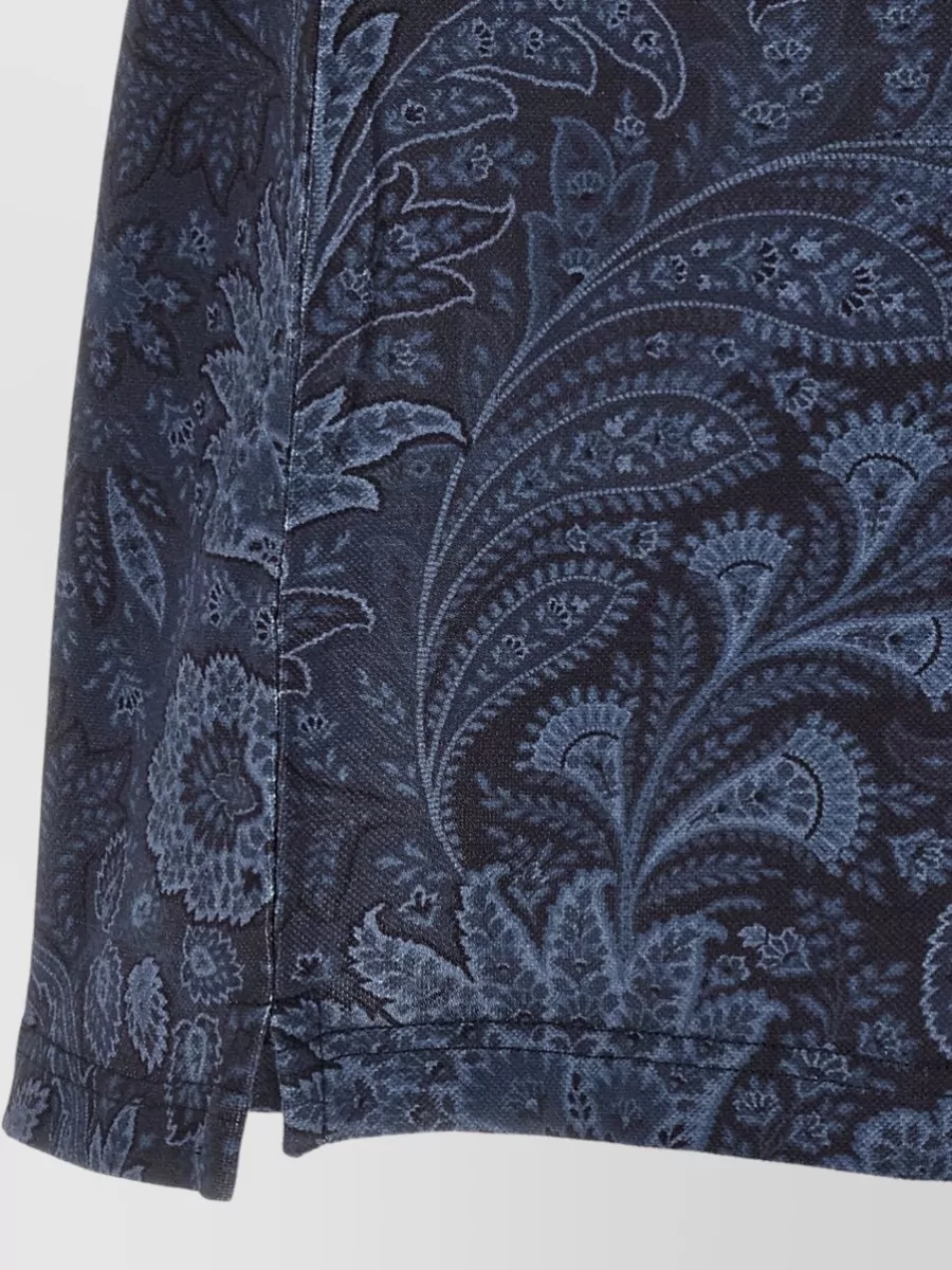 Etro Arnica Paisley Polo Shirt Ribbed Collar
