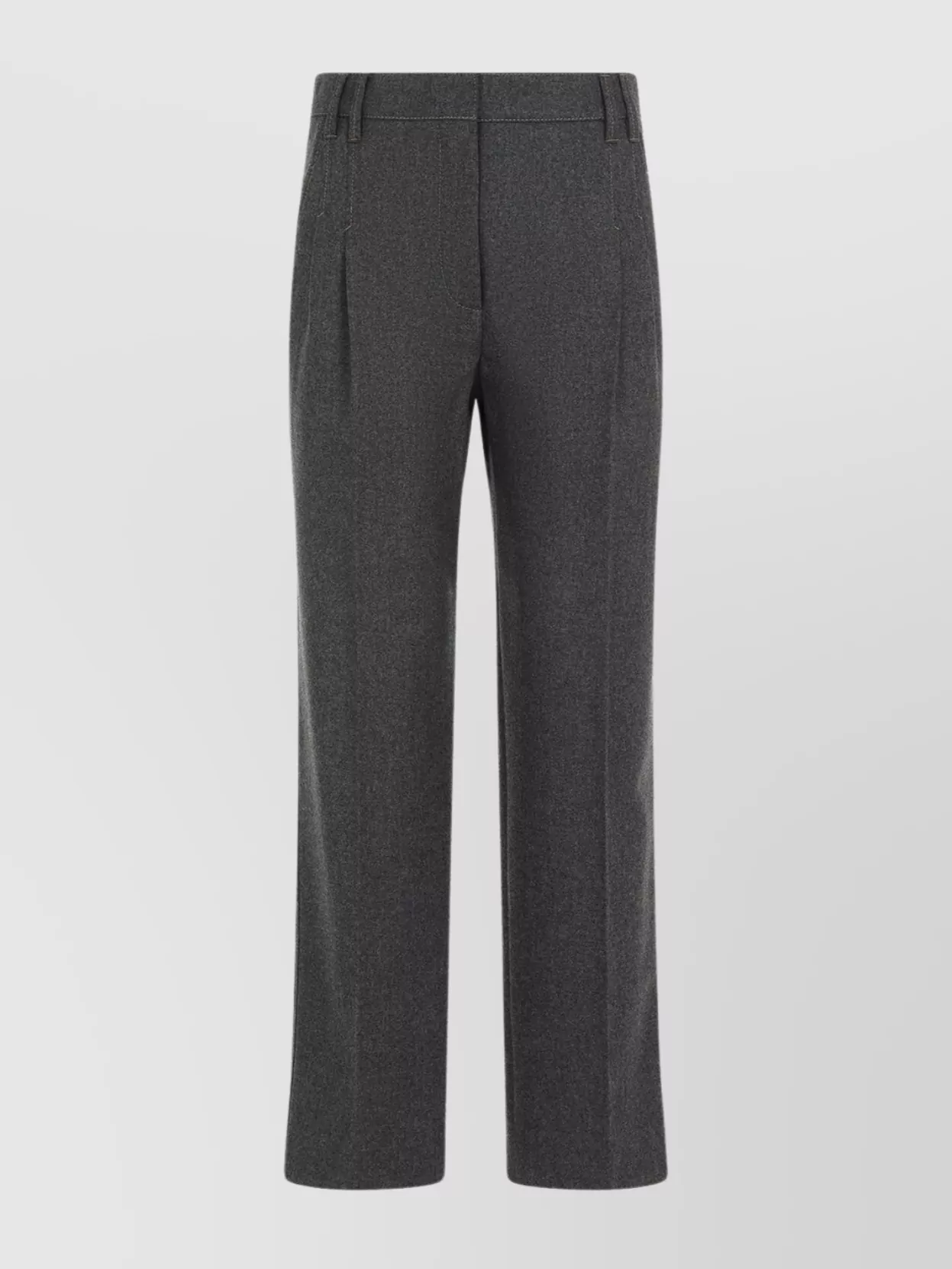 Brunello Cucinelli Cropped Wool Pants In Grey