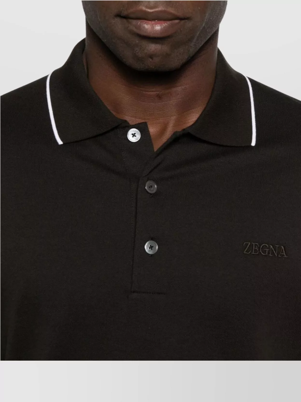 Zegna Logo Polo Shirt With Knit Collar And Cuffs