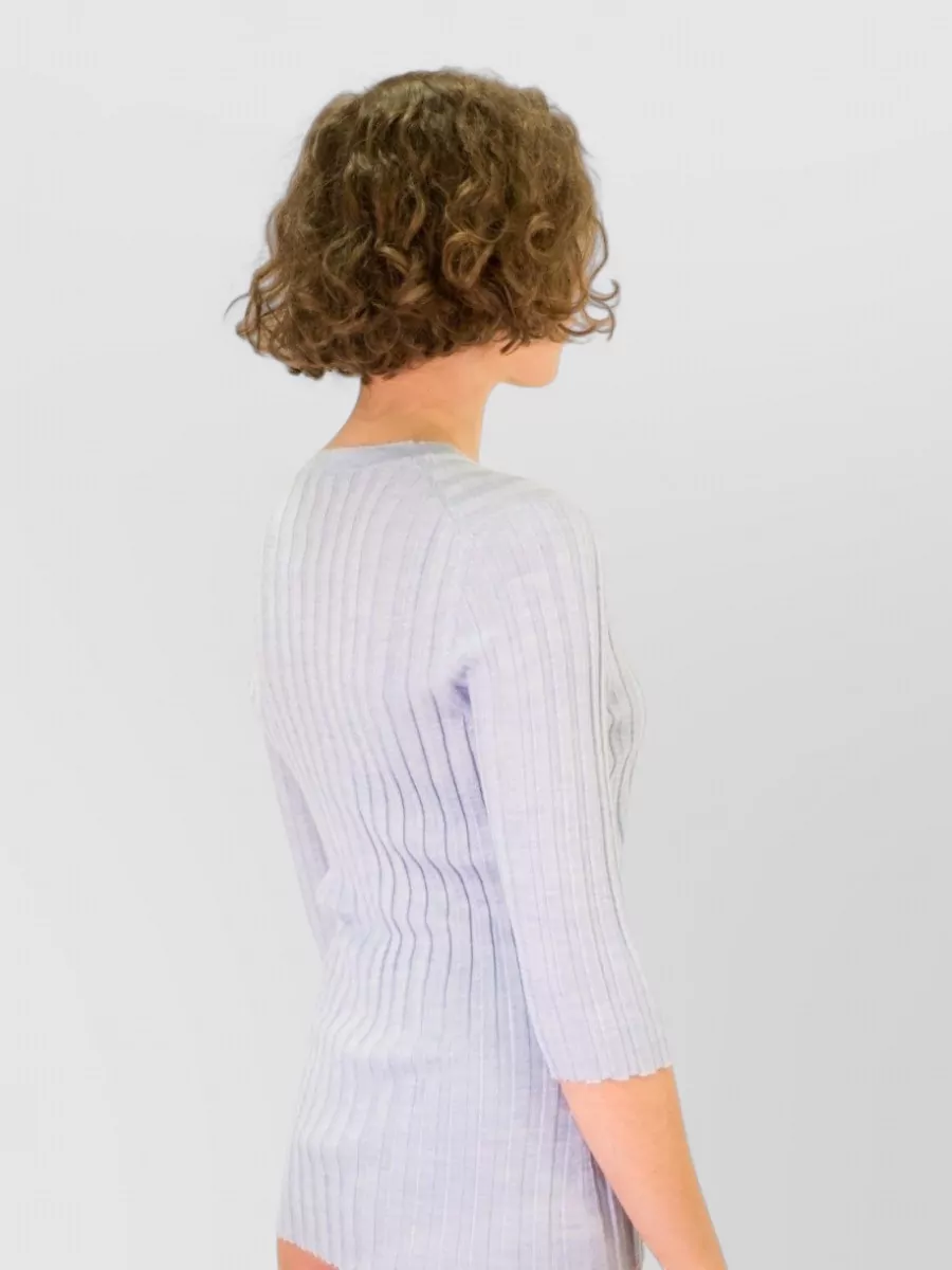 La Rose Cashmere Silk V-Neck Knitted Top
