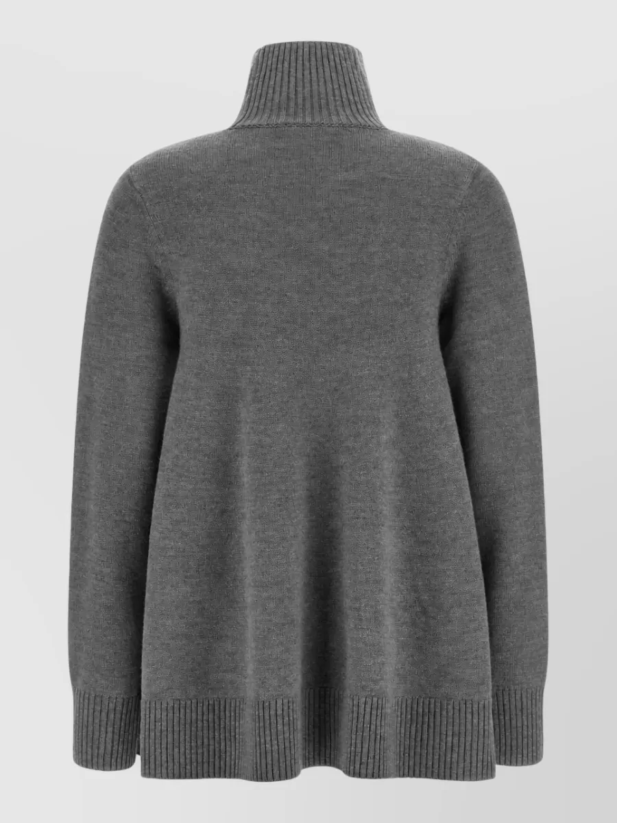 Totême Ribbed Turtleneck Flared Sweater