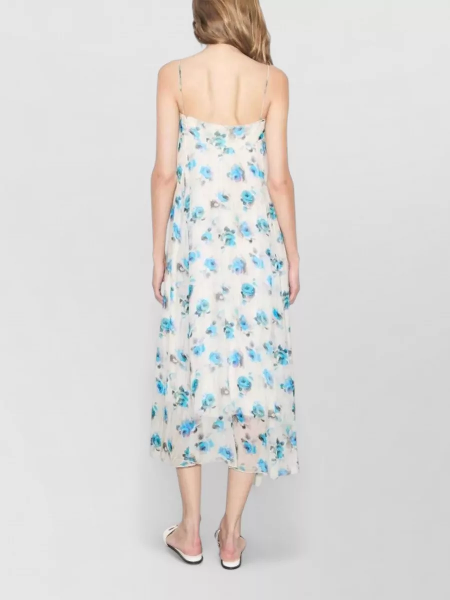 Tory Burch Silk Printed Asymmetric Midi Dress
