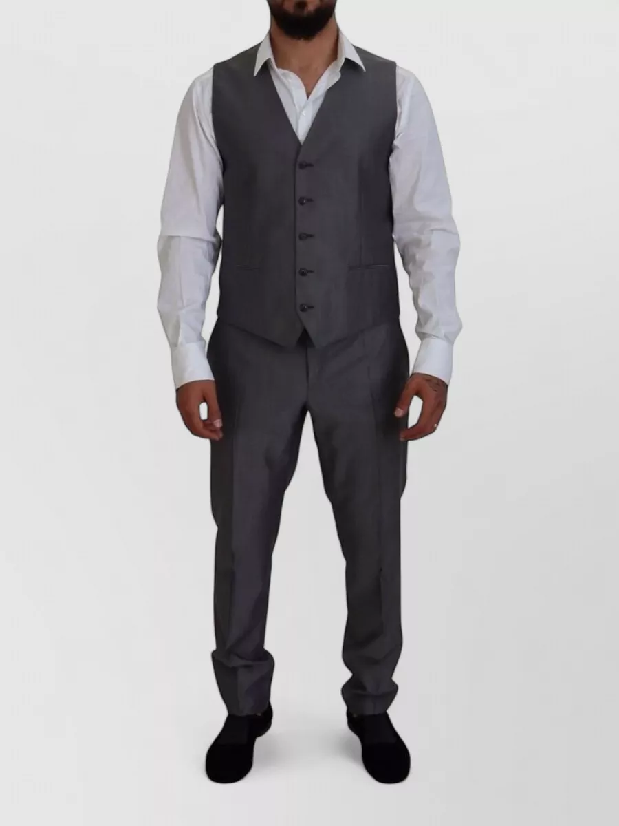 Dolce&Gabbana silk wool slim-fit single-breasted three-piece suit