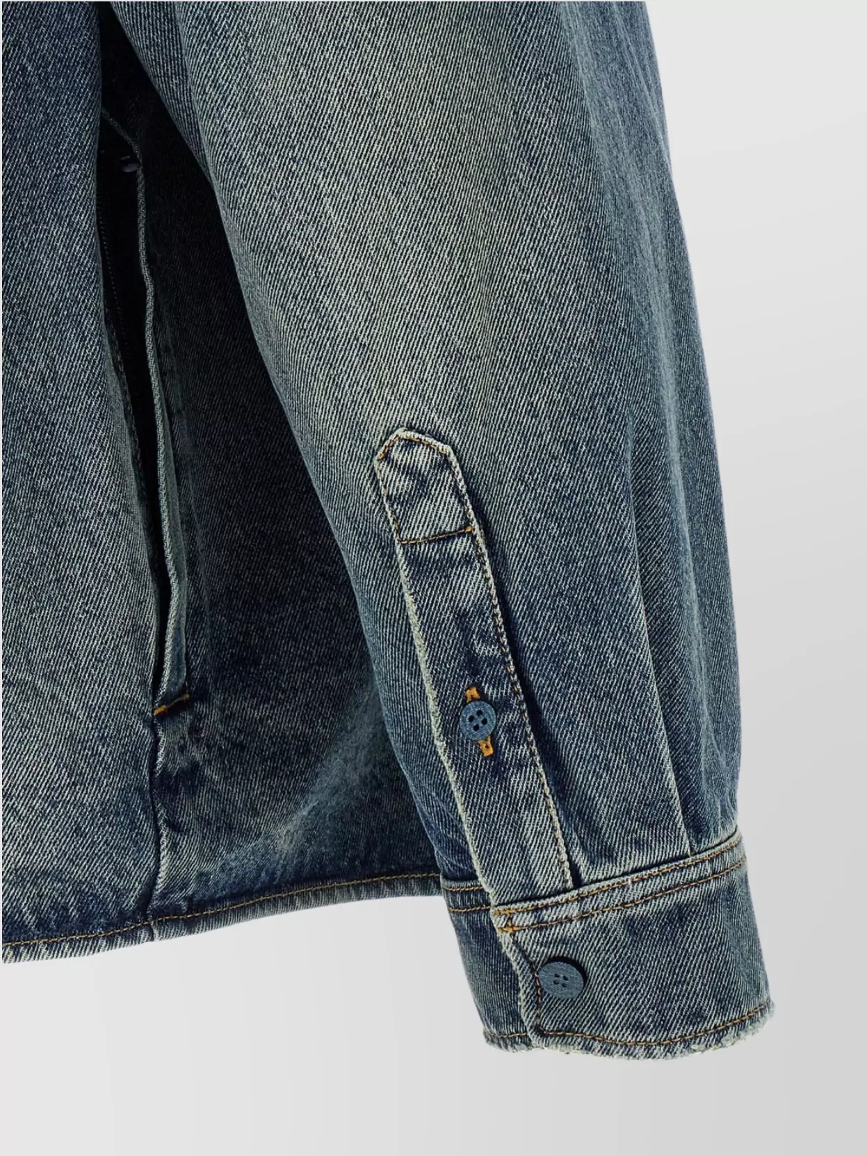 Balenciaga Denim Overshirt Collar Folded Chest Pocket