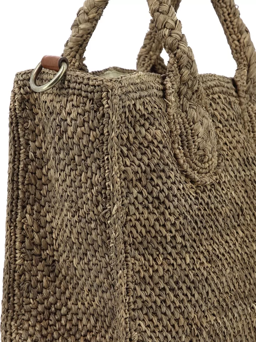 Ibeliv Raffia And Leather Crochet Cross-Body Bag