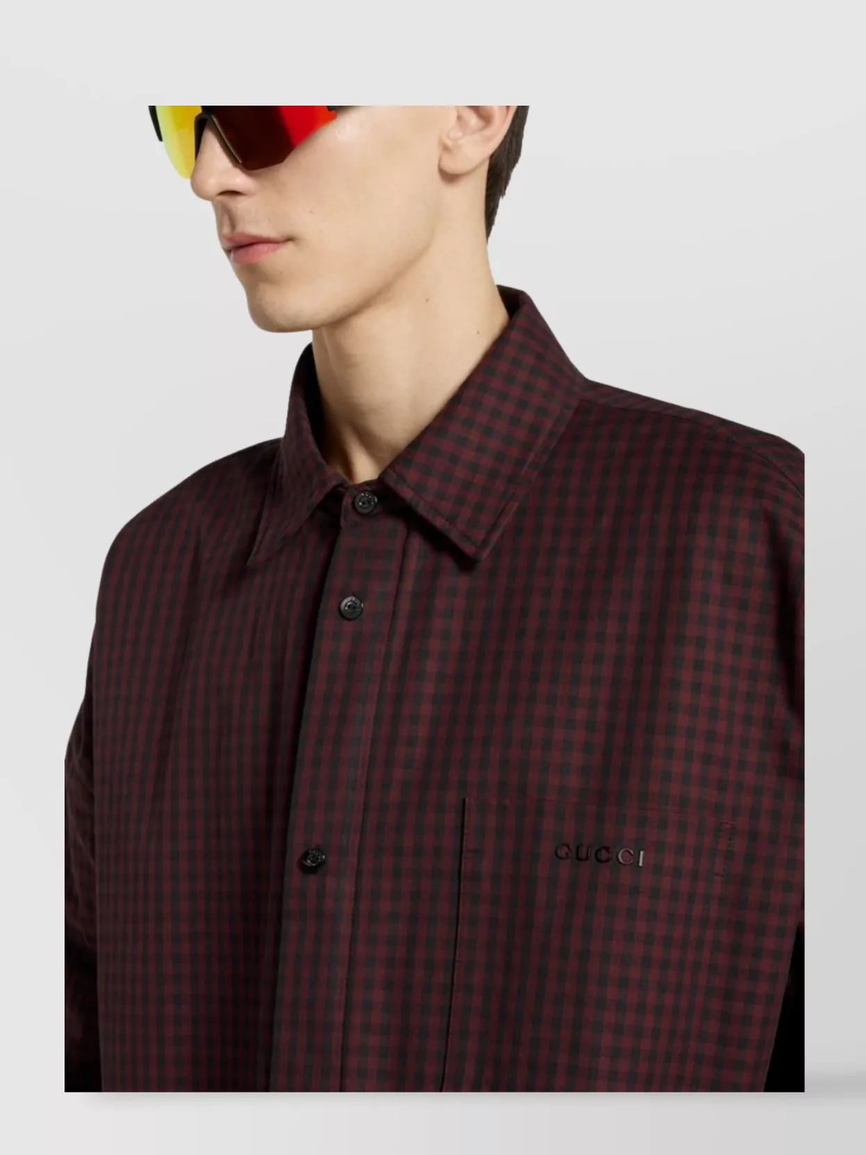 Gucci Padded Jacket Featuring Gingham Pattern
