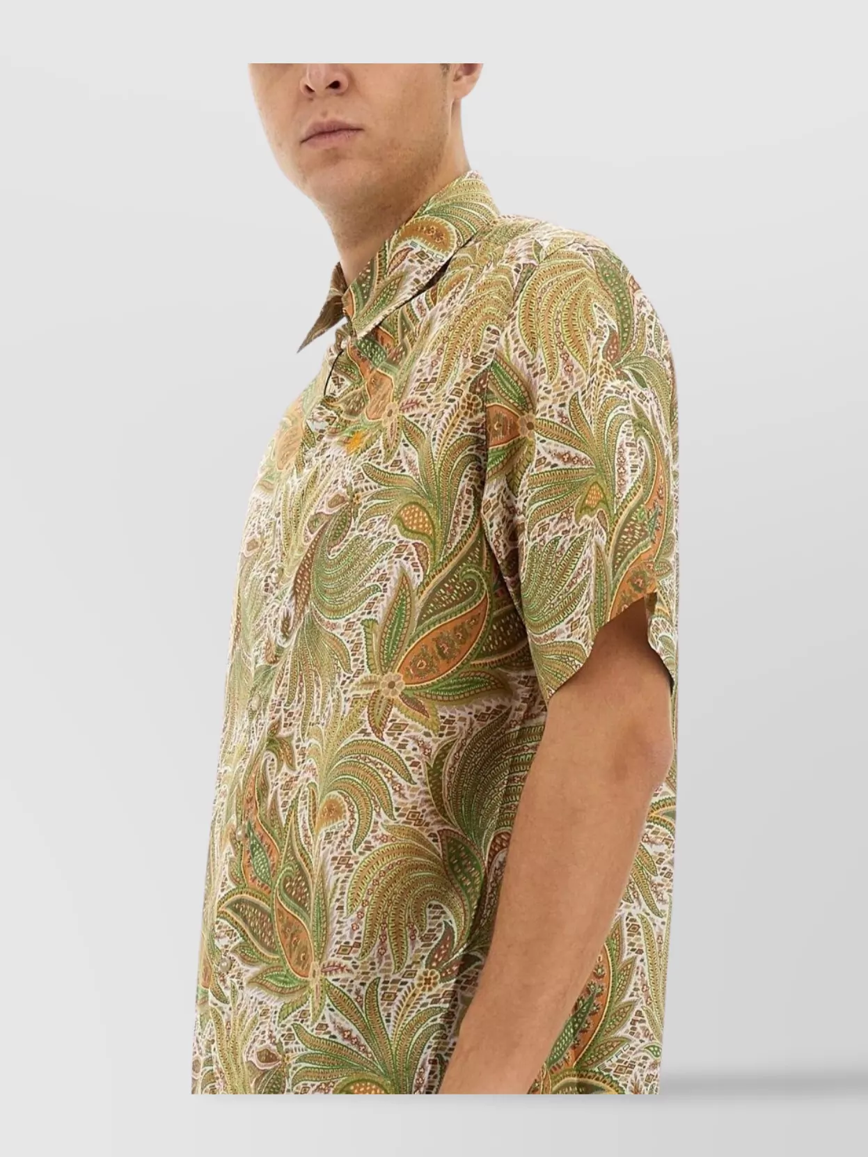 Etro Collared Shirt With Paisley Print And Short Sleeves