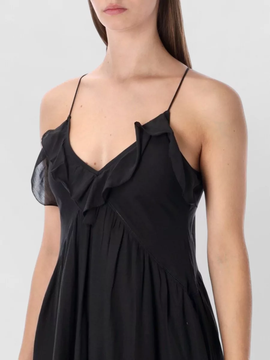 Isabel Marant Etoile Vasma Long Dress V Neckline Tiered Skirt