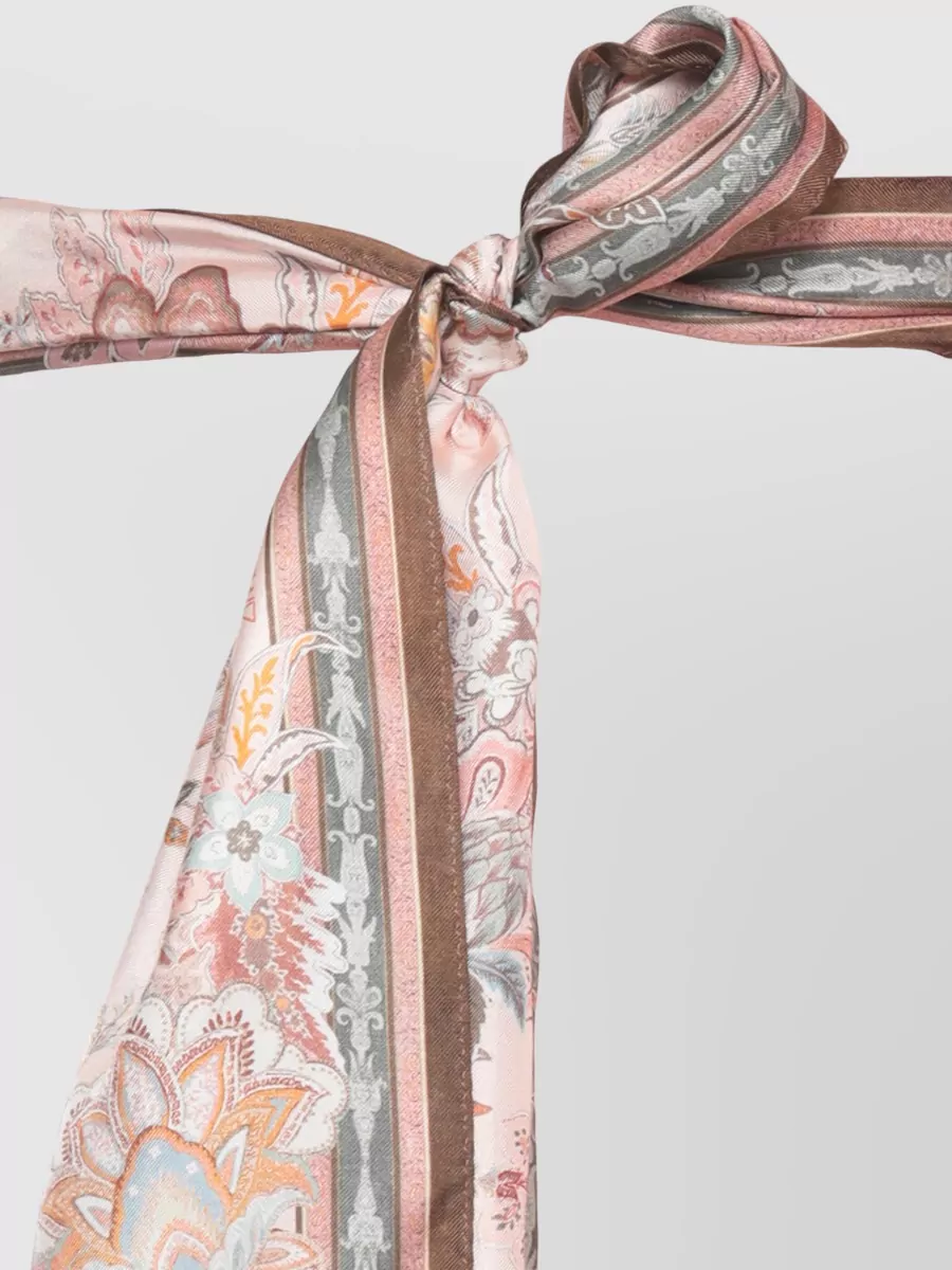 Zimmermann Linen Printed High-Neck Long-Sleeve Mini Dress