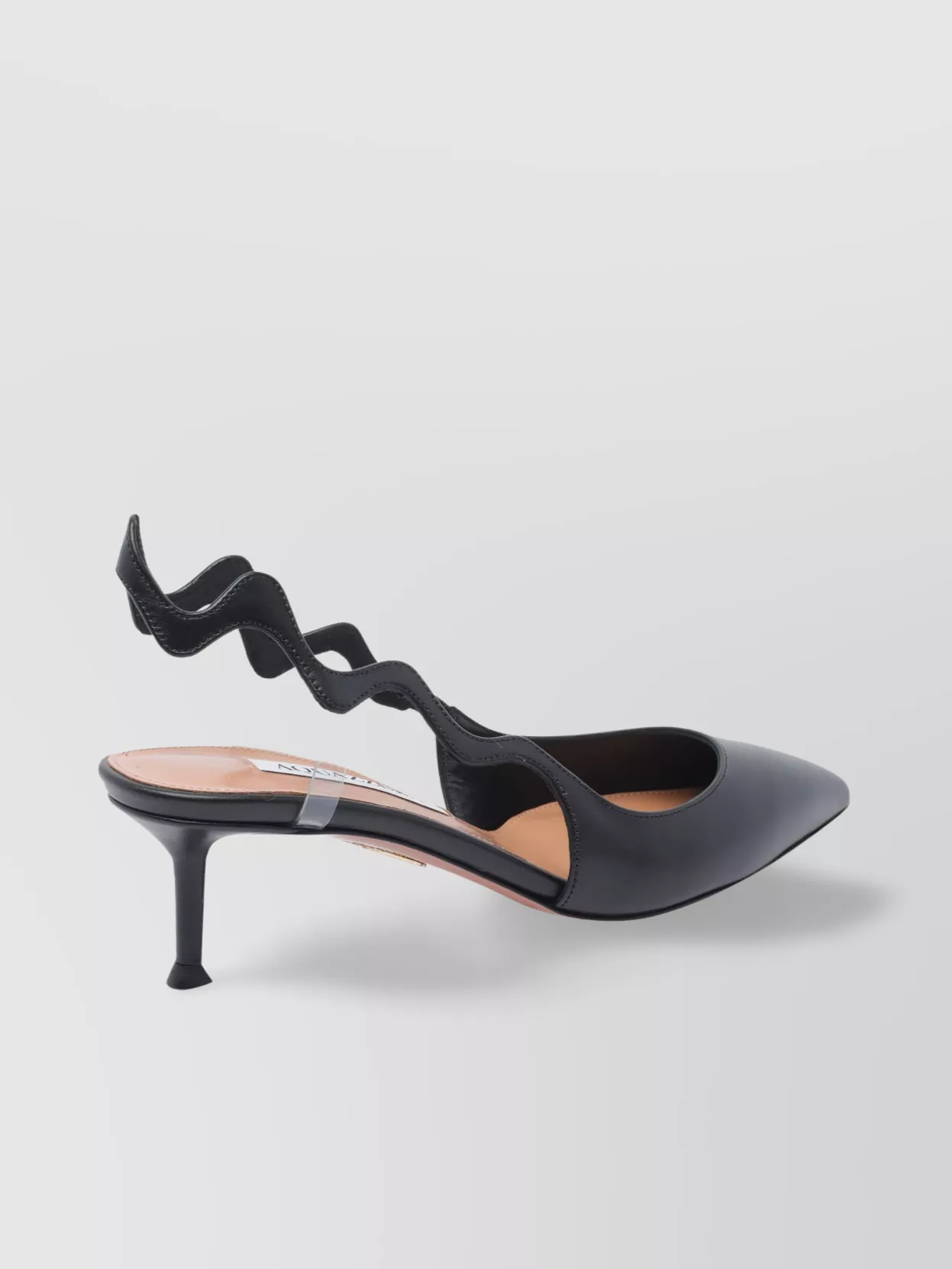 Aquazzura Leather Pointed Toe Sculptural Heel Unique Design
