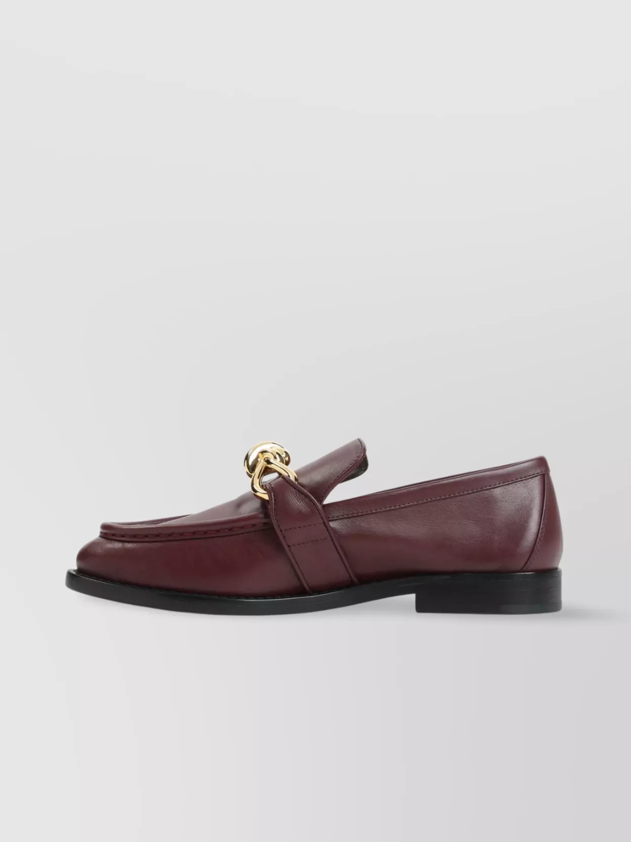 Bottega Veneta Barolo Brown Leather Astair Metallic Knot Loafer In Brown