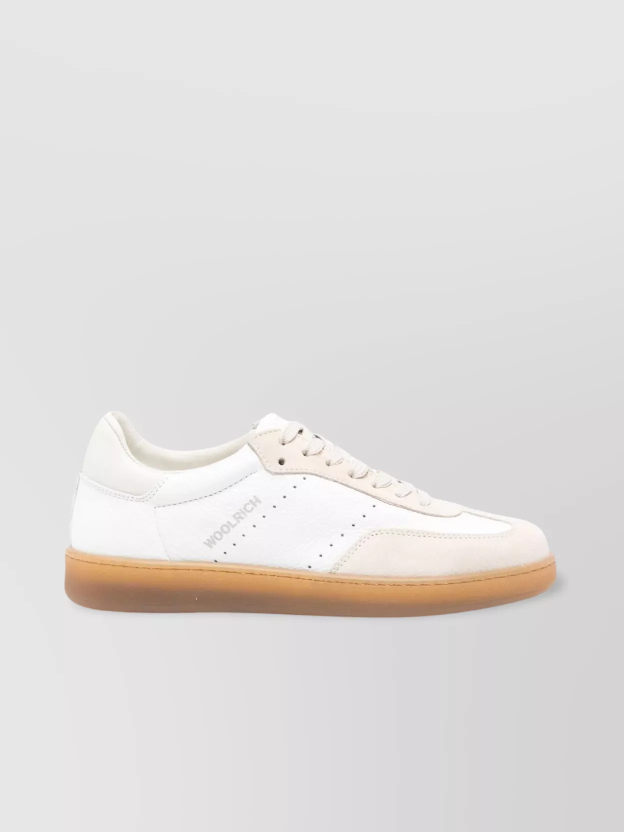 Woolrich Perforated Leather Sneakers Contrast Sole